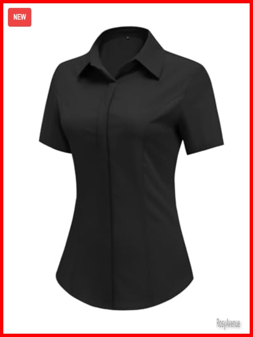 HOTOUCH Women Short Sleeve Button Down Business Work Blouse